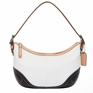 Coach 2002 boho soho y2k Bag - White canvas Black leather Blue interior - NWT